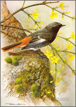  floral Pintura - pájaro y árbol floral
